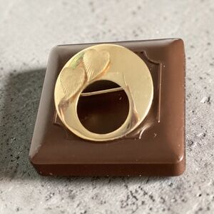 Vintage Gold Tone Hearts Brooch